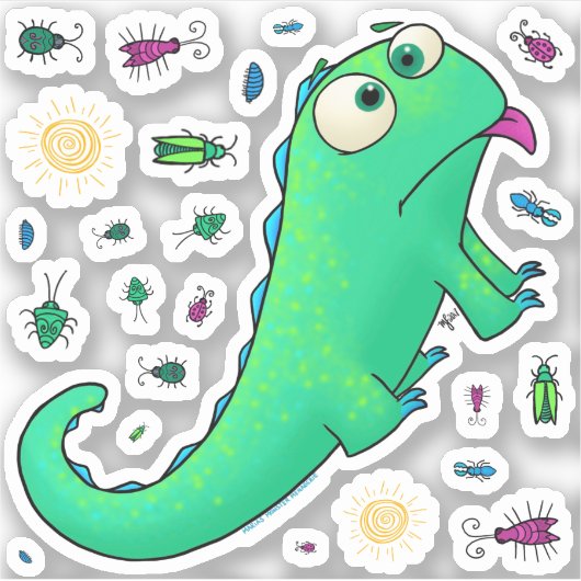 Louis de hagedis, sticker set (Voorkant)