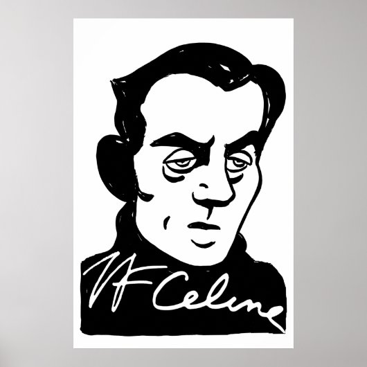 Louis-Ferdinand Céline portret Poster (Voorkant)