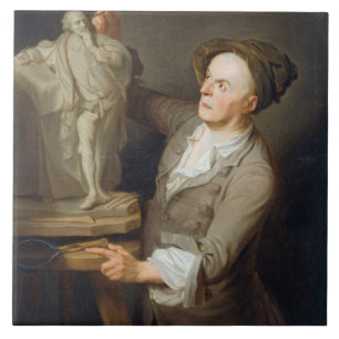 Louis-Francois Roubiliac (1695-1762) modelleert zi Tegeltje