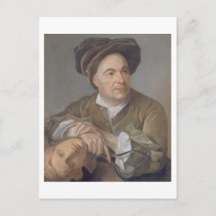 Louis Francois Roubiliac (1702-62) (pastel op papi Briefkaart
