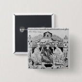 Louis I the Pious Vierkante Button 5,1 Cm (Voorkant /achterkant)