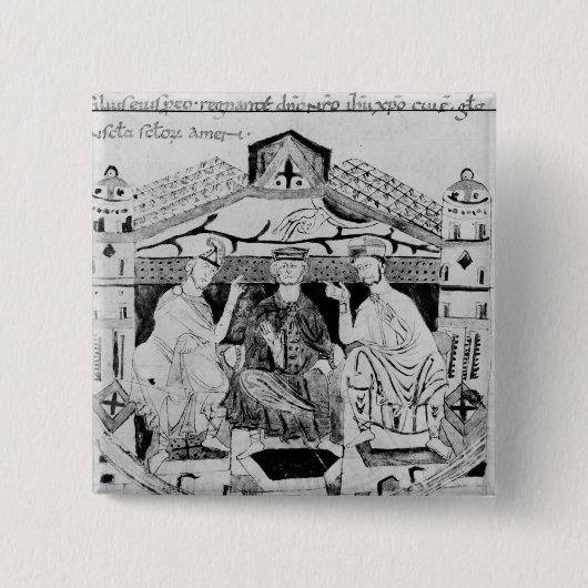 Louis I the Pious Vierkante Button 5,1 Cm (Voorkant)