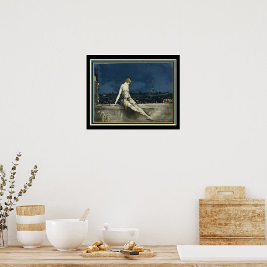 Louis Icart "Balcony in Paris" Deco Print 16x20 (Keuken)