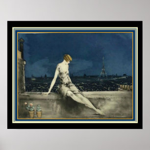 Louis Icart "Balcony in Paris" Deco Print 16x20