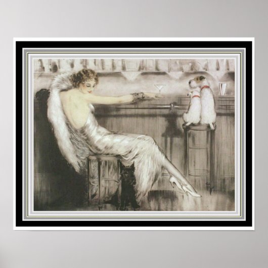 Louis Icart "Cocktail Bar" 16 x 20 Poster (Voorkant)