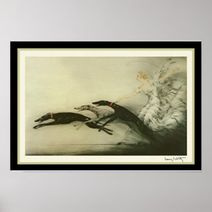 Louis Icart "Racing Greyhounds" Art Deco Print