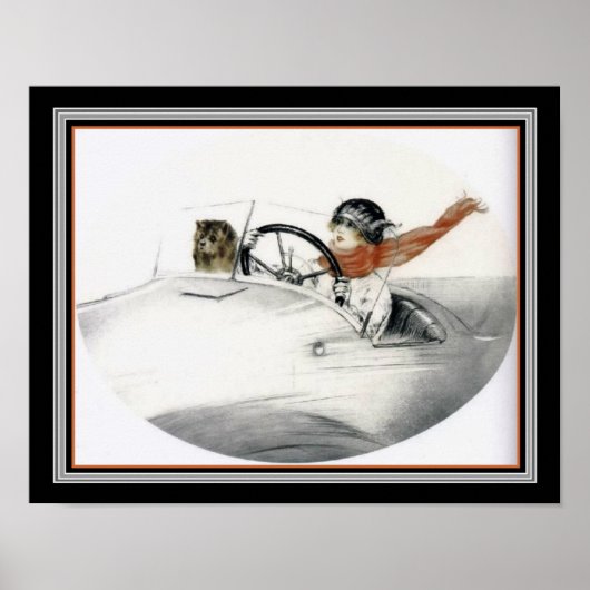 Louis Icart "Sunday Drive" Art Deco Print (Voorkant)