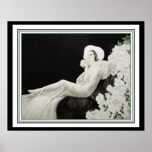 Louis Icart "White Flowers" Art Deco 16x20 Poster