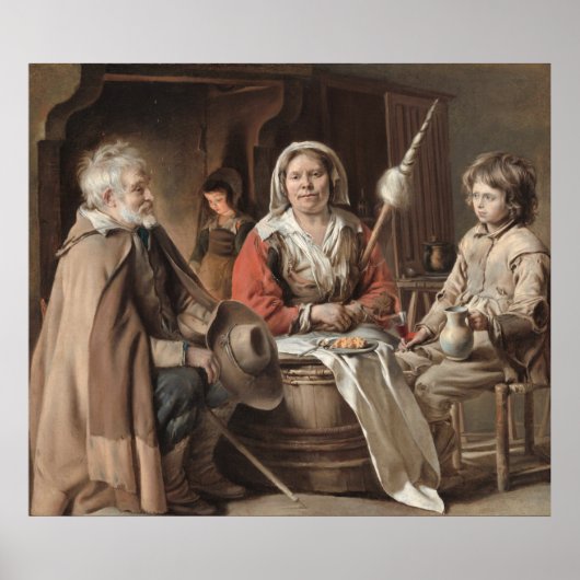 Louis Le Nain - Peasant Interior Fine Art Poster (Voorkant)
