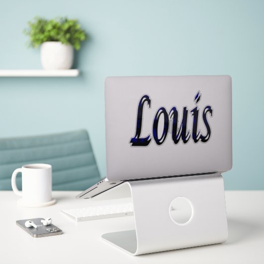 Louis Name Logo, Sticker (Laptop op bureau)