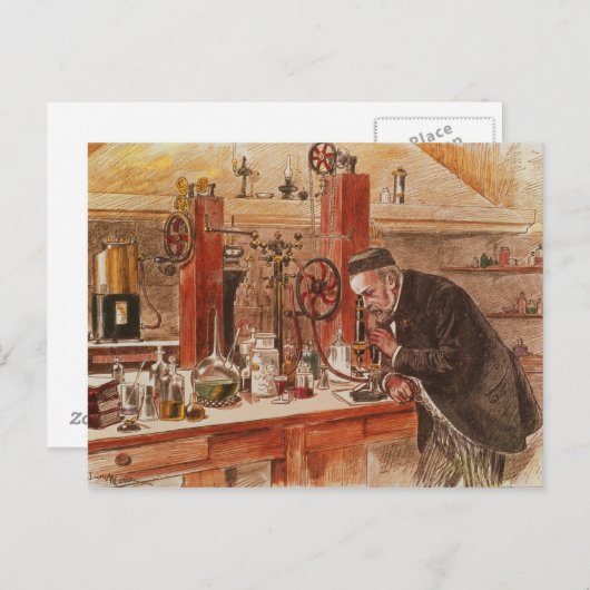 Louis Pasteur experimenteert Briefkaart (Voorkant / Achterkant)
