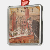 Louis Pasteur experimenteert Metalen Ornament (Links)