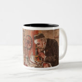 Louis Pasteur experimenteert Tweekleurige Koffiemok (Voorkant rechts)