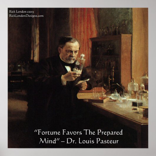 Louis Pasteur "Geluk" Wijsheid Quote Poster (Voorkant)