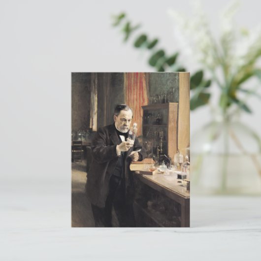Louis Pasteur in zijn Laboratorium, 1885 Briefkaart (Staand voorkant)