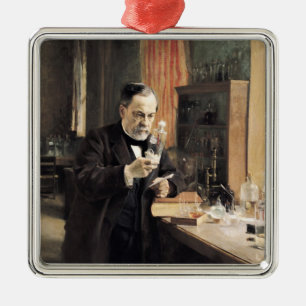 Louis Pasteur in zijn Laboratorium, 1885 Metalen Ornament