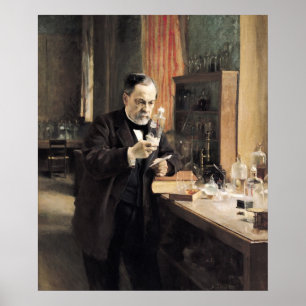 Louis Pasteur in zijn Laboratorium, 1885 Poster