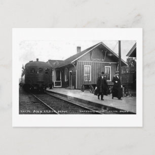Louis Pesha Ann Arbor Railroad Depot Shepherd, MI Briefkaart