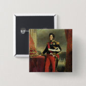 Louis-Philippe I, koning van Frankrijk Vierkante Button 5,1 Cm (Voorkant /achterkant)