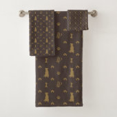 Louis Pitbull Luxury Dog Bling Pattern Bad Handdoek (Insitu)