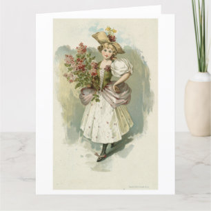 Louis Prang, meisje met Lilacs Bedankkaart