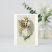 Louis Prang, meisje met Lilacs Briefkaart (Staand voorkant)