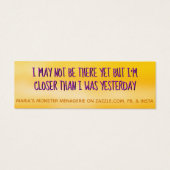 Louis the Lizard, met/quote, gelukskaarten Mini Visitekaartjes (Achterkant)