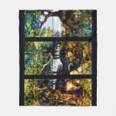 Louis Tiffany Glas in lood Raamlandschap Fleece Deken (Voorkant)
