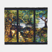 Louis Tiffany Glas in lood Raamlandschap Fleece Deken (Voorkant (Horizontaal))