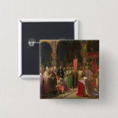 Louis VII de Young, koning van Frankrijk Vierkante Button 5,1 Cm (Voorkant /achterkant)