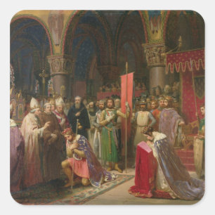 Louis VII de Young, koning van Frankrijk Vierkante Sticker