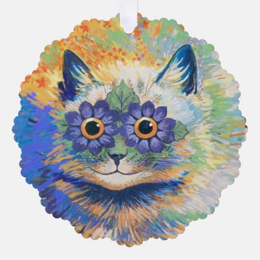 Louis Wain 2 Psychedelische Katten Ornament Kaart (Voorkant)