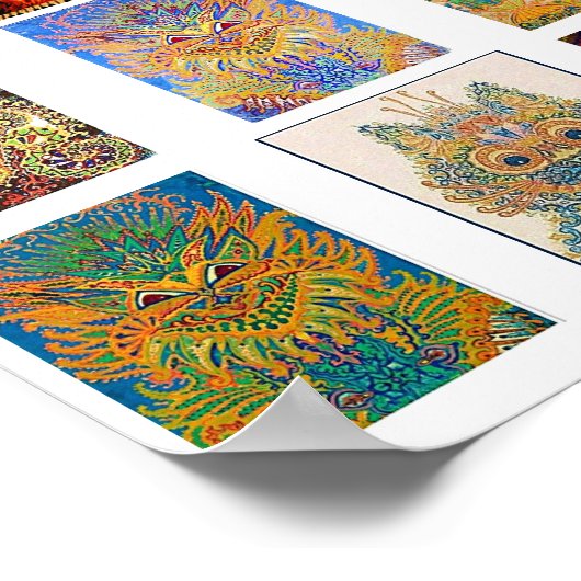 Louis Wain, 9 Psychedelic Cats Poster (Hoek)