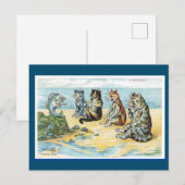 Louis Wain,A Fishy Story, Cat Art Postcard Briefkaart (Voorkant / Achterkant)