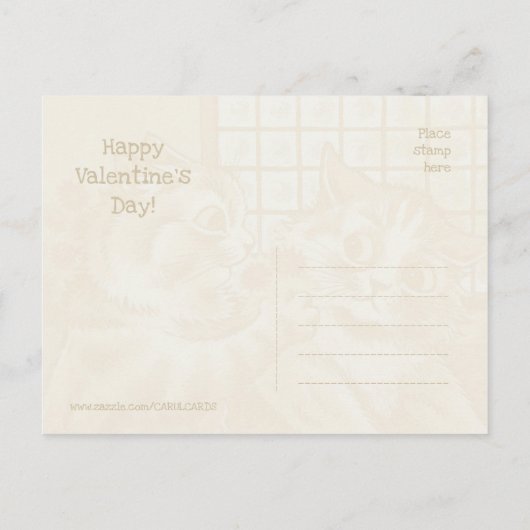 Louis Wain A romantic gesture CC1077 Valentijn Briefkaart (Achterkant)