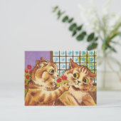Louis Wain A romantic gesture CC1077 Valentijn Briefkaart (Staand voorkant)