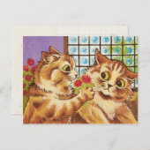 Louis Wain A romantic gesture CC1077 Valentijn Briefkaart (Voorkant / Achterkant)