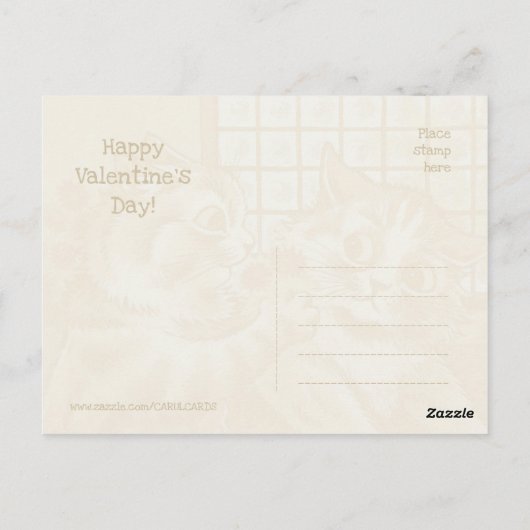 Louis Wain A romantic gesture CC1077 Valentijn Briefkaart (Achterkant)