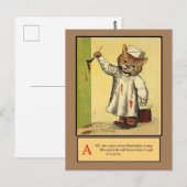Louis Wain, Alphabet A Cat, Art Briefkaart (Voorkant / Achterkant)