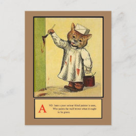 Louis Wain, Alphabet A Cat, Art Briefkaart