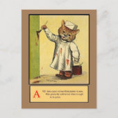 Louis Wain, Alphabet A Cat, Art Briefkaart (Voorkant)