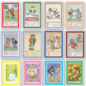 Louis Wain Alphabet Cats (N-U) Sticker (Voorkant)