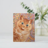 Louis Wain Astonged ginger cat CC1082 Briefkaart (Staand voorkant)