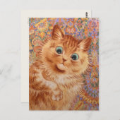 Louis Wain Astonged ginger cat CC1082 Briefkaart (Voorkant / Achterkant)