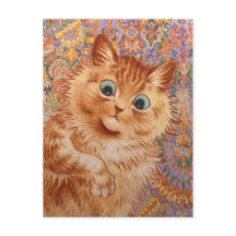 Louis Wain Astonged ginger cat CC1082