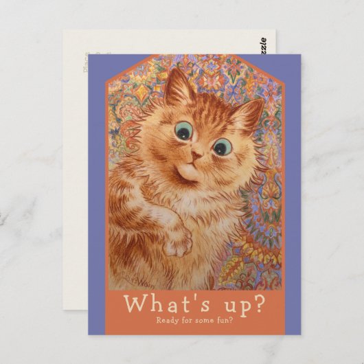 Louis Wain Astonged ginger cat CC1083 uitnodiging (Voorkant / Achterkant)