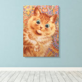 Louis Wain Astonned ginger cat Children's room Canvas Afdruk (Insitu (Houten vloer))