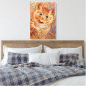 Louis Wain Astonned ginger cat Children's room Canvas Afdruk (Insitu (Slaapkamer))
