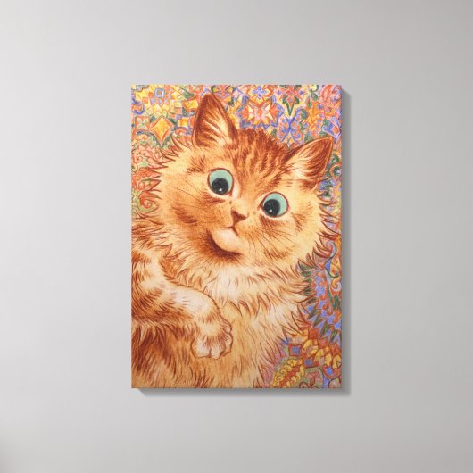 Louis Wain Astonned ginger cat Children's room Canvas Afdruk (Voorkant)