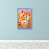 Louis Wain Astonned ginger cat Children's room Canvas Afdruk (Insitu (Houten vloer))